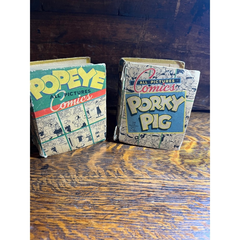 VTG 1940s Better Little Big Books Popeye Porky Pig Whitman Publishing Lot of 2